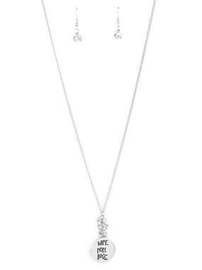 Paparazzi "Wife. Mom. Boss" Necklace and Earrings Set (NL233)